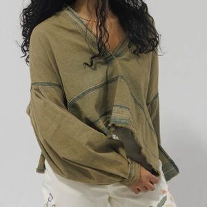 We The Free Olive Long Sleeve Top